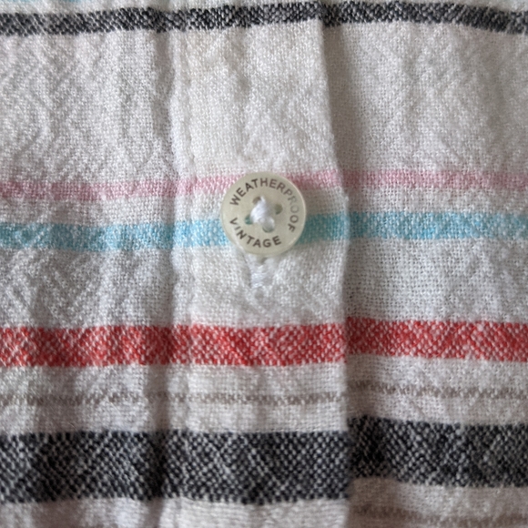 Weatherproof Vintage Linen Blend Short Sleeve Button Down Shirt knotted Front - Picture 4 of 11